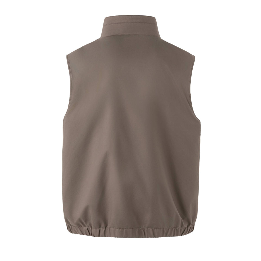 Unisex Reversible Padded Vest with High Stand-Up Collar and Elastic Hem Mune Fashion
