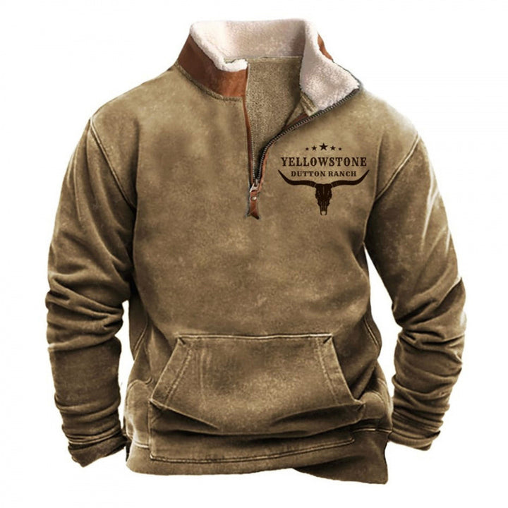 Men's Warming Fleece Pullover with Stand-Up Collar Mune Fashion