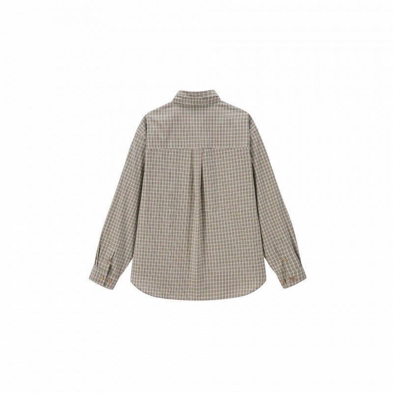 Women Checked Blouse with Bow Collar and Breast Pocket Mune Fashion