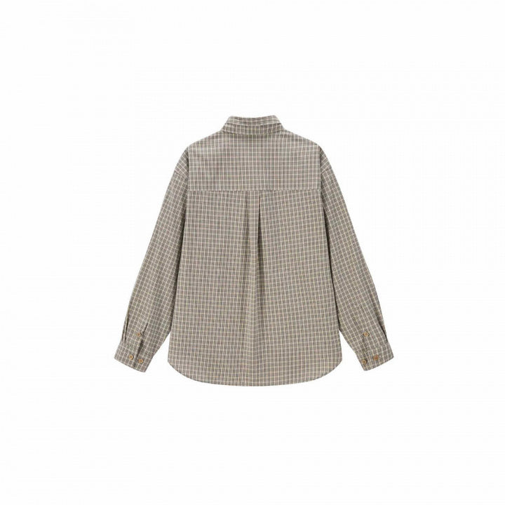 Women Checked Blouse with Bow Collar and Breast Pocket Mune Fashion