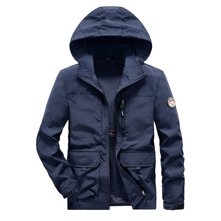Men's Ultra-Light Hooded Field Jacket with Mesh Lining and Multiple Pockets Mune Fashion