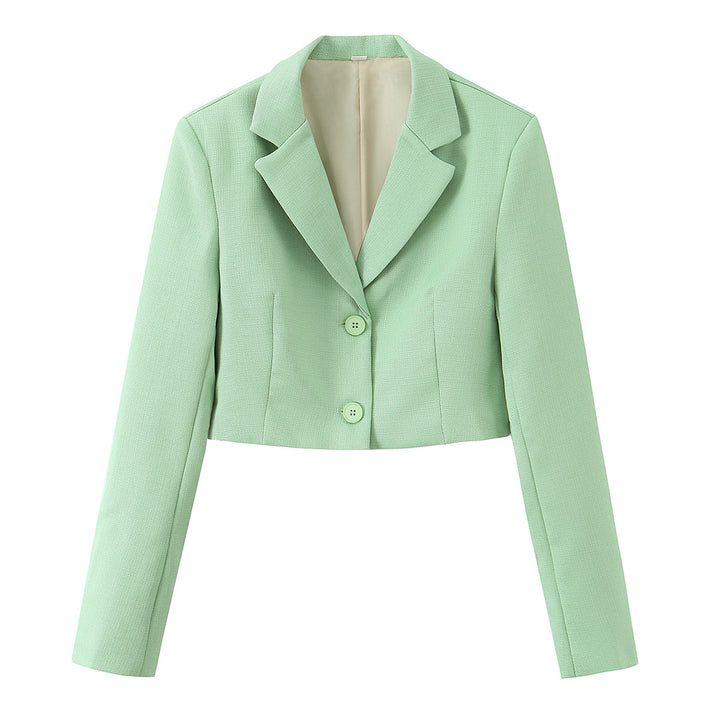 Ladies short blazer with tailored silhouette and lapel collar Mune Fashion