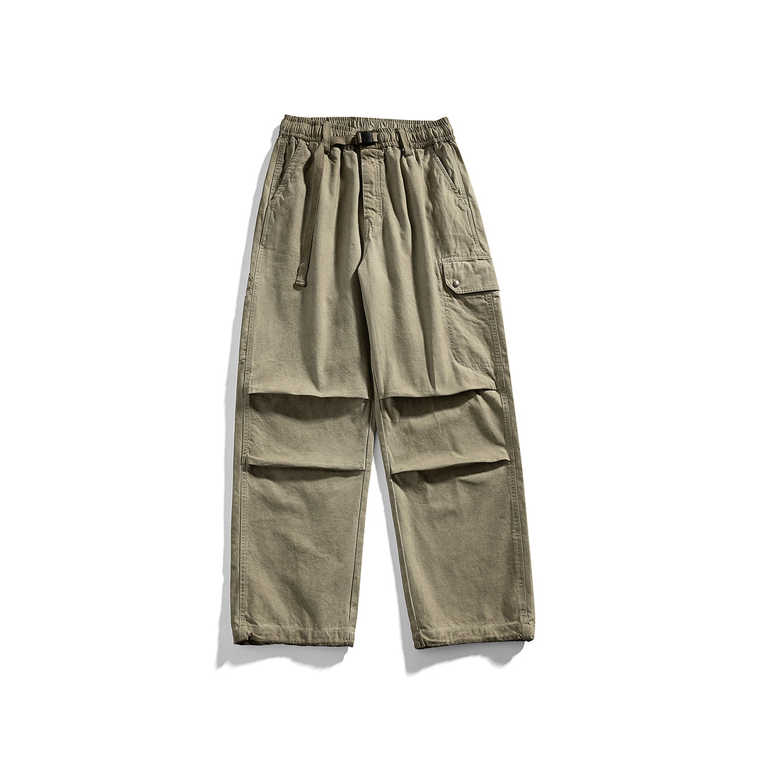 Men's Relaxed Cargo Pants with Elastic Waistband, Layered Panels and Utility Pockets Mune Fashion