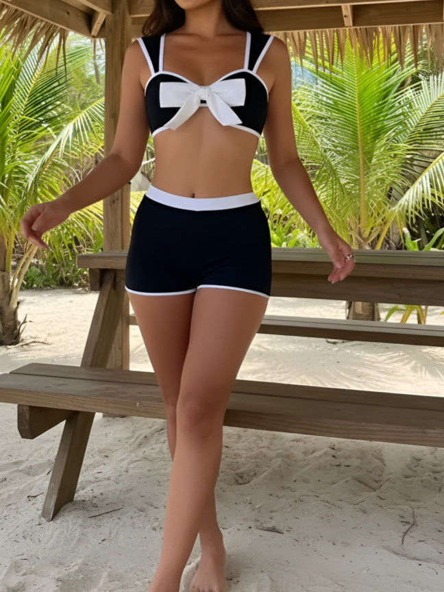 Ladies Bikini Set with cute bow design and shorts Mune Fashion
