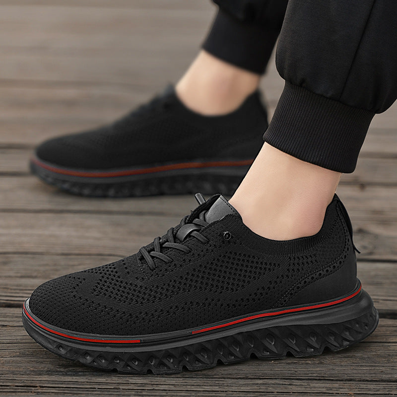 Men's breathable knitted sports shoes with shock-absorbing honeycomb sole Mune Fashion