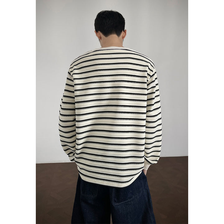 Men's Casual Striped Long Sleeve Shirt Mune Fashion
