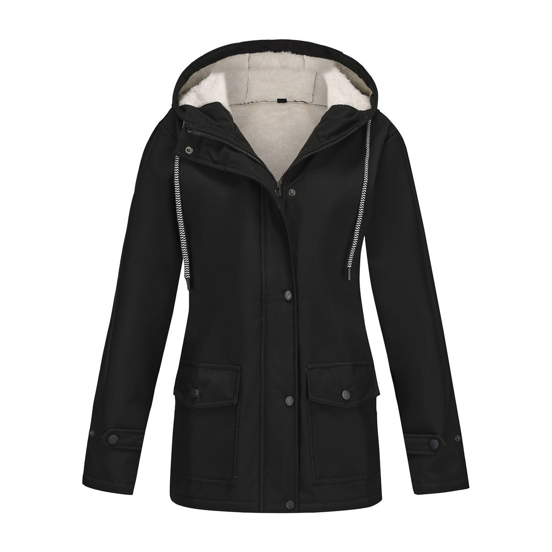 Women's water-repellent parka with teddy lining adjustable hood and patch pockets Mune Fashion