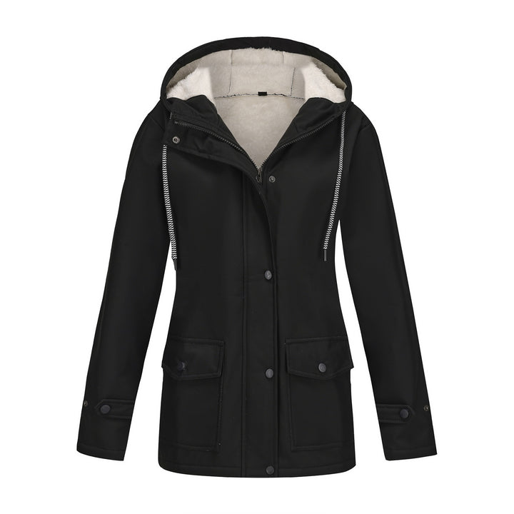 Women's water-repellent parka with teddy lining adjustable hood and patch pockets Mune Fashion