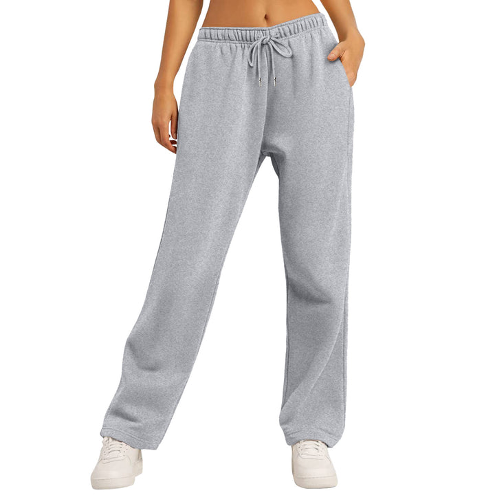 Women's wide High-Waist loungewear jogging pants with elastic waistband drawstring and side pockets Mune Fashion