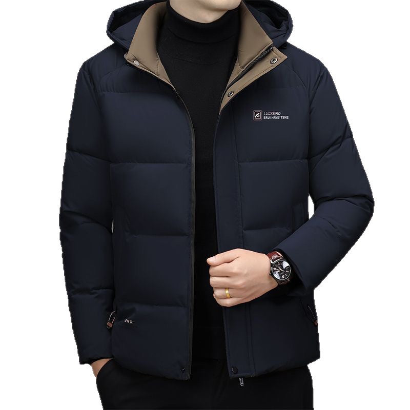 Men's padded stand-up collar jacket with water-repellent surface and zippered pockets Mune Fashion