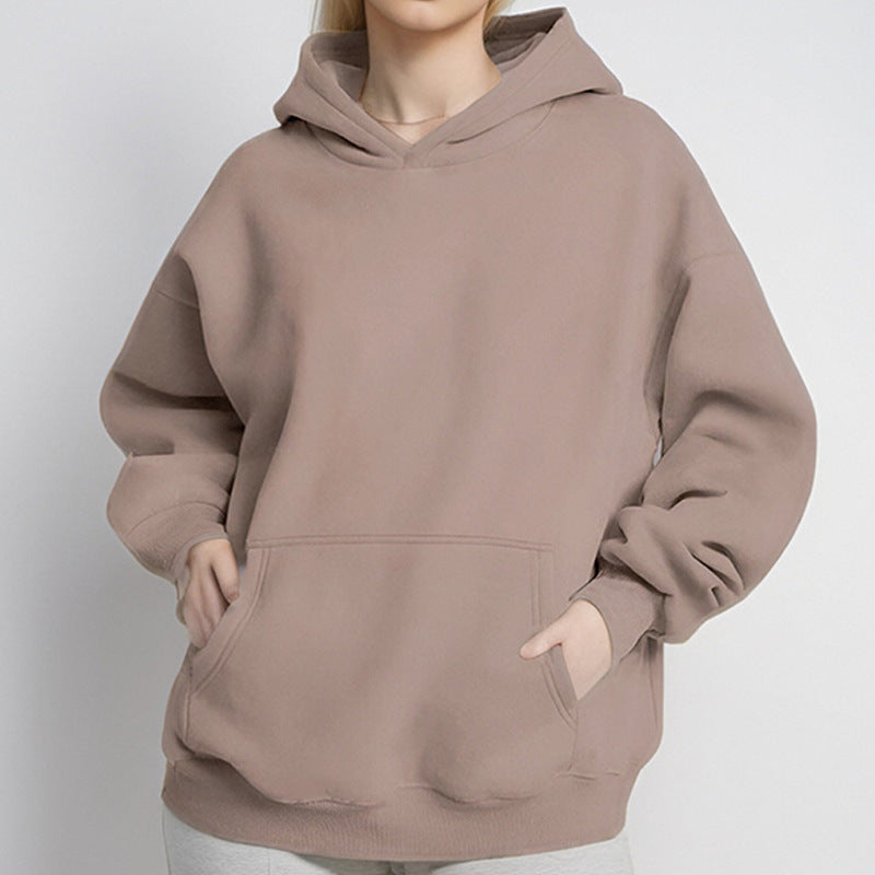 Women's oversized hoodie with balloon sleeves, prominent kangaroo pocket and softly brushed inner side Mune Fashion