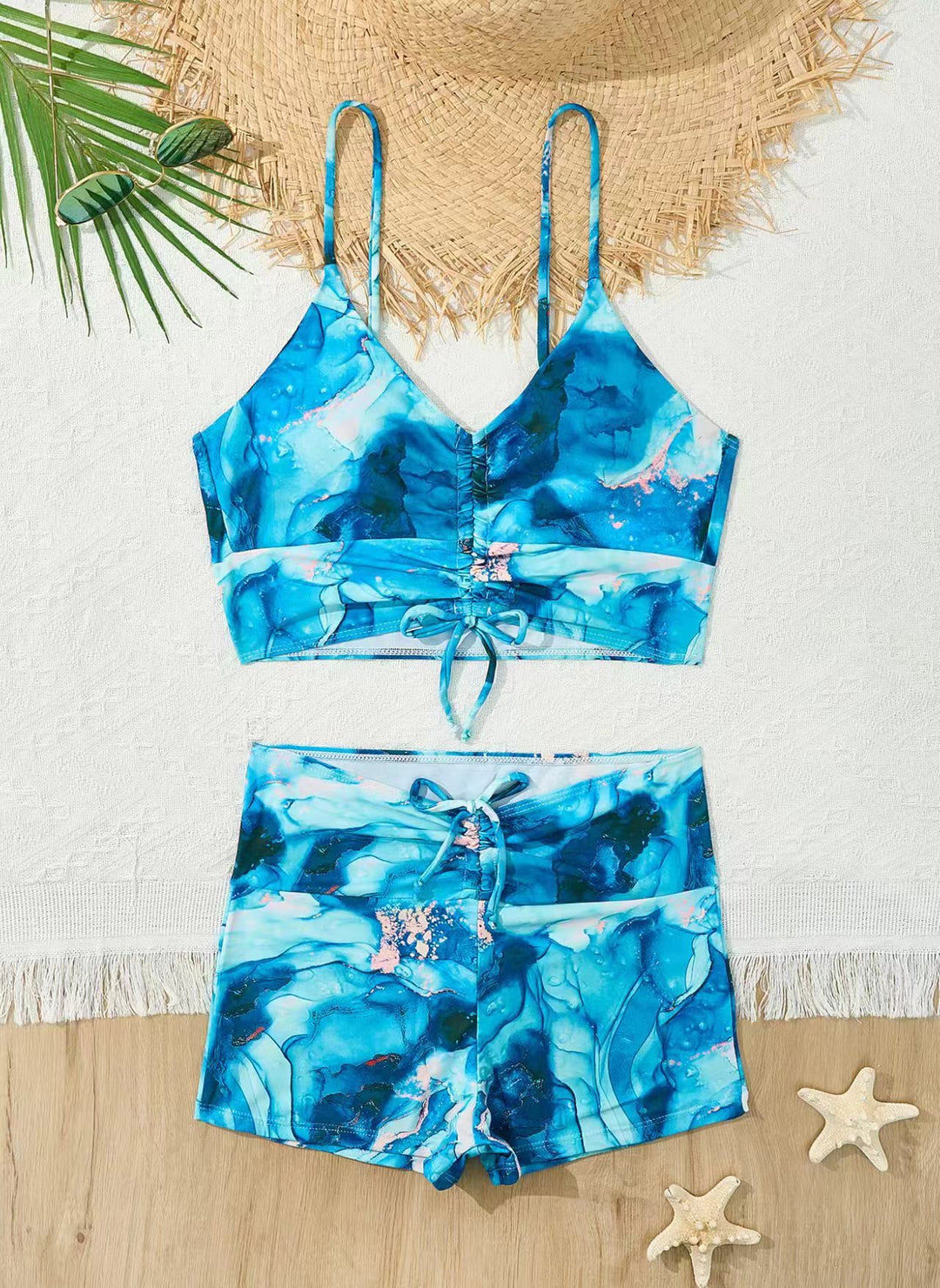 Women's bikini with floral ruffle design and adjustable straps Mune Fashion