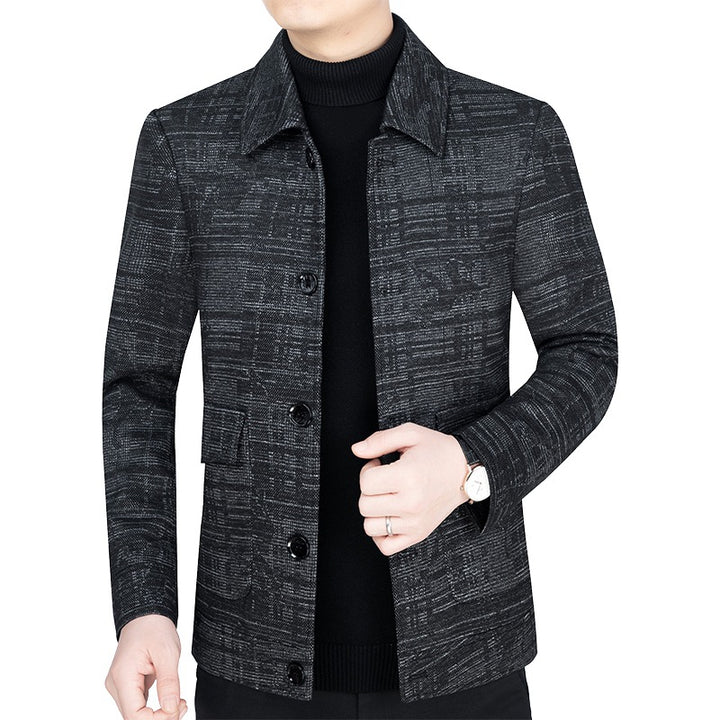 Men's short jacket in structured WMune fashion look with shirt collar and button placket Mune Fashion