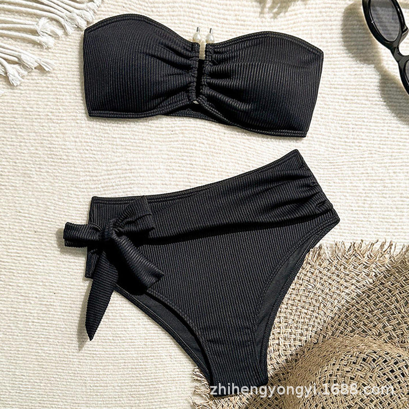 Women's Bandeau Bikini with Modern Wrap Waist Mune Fashion