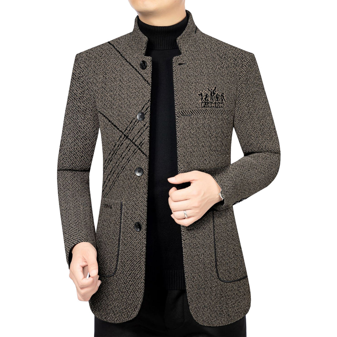 Men's wool coat with teddy lining, stand-up collar and slim silhouette Mune Fashion