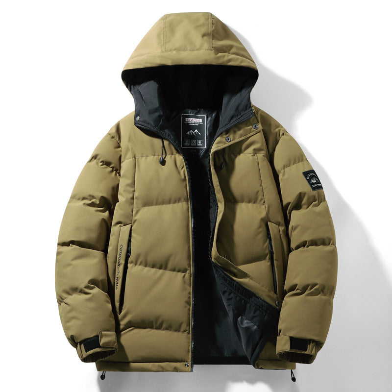 Men's Warm-lined Outdoor Jacket with Hood
