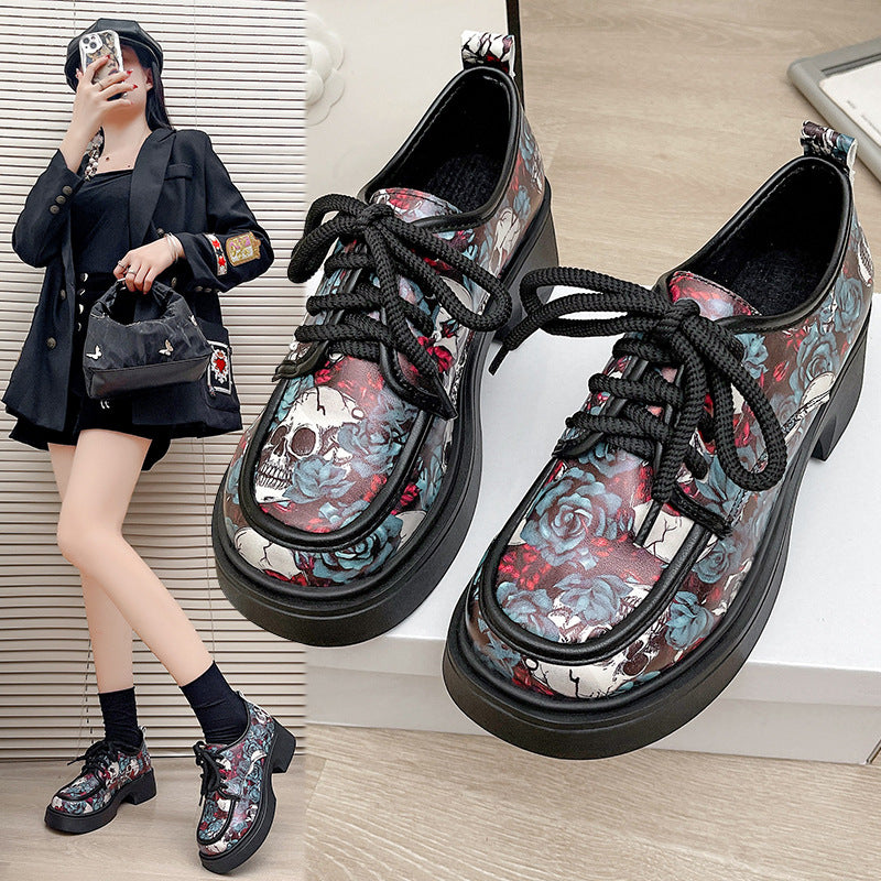 Women’s Fashion Platform Sneakers with Floral Pattern and Unique Design Mune Fashion