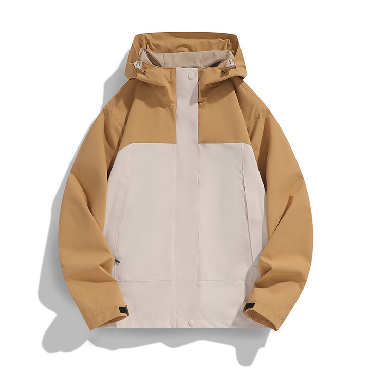 Men's Two-Tone Softshell Field Jacket with Hood, Windproof Outer Material and Minimalist Side Pockets Mune Fashion