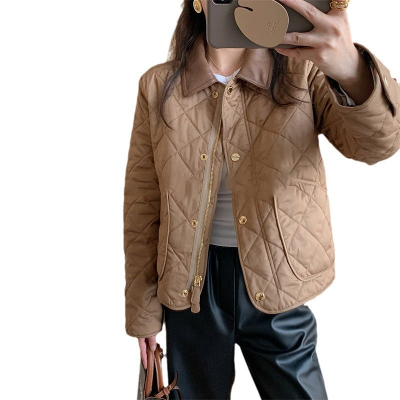 Women Fashionable Quilted Jacket with Pockets Mune Fashion