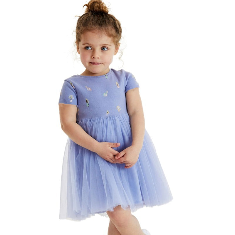 Girls Tulle Dress with Animal Appliqués Mune Fashion