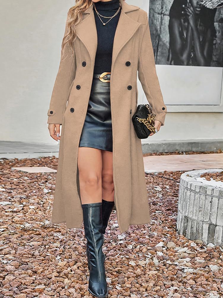 Women tailored long double-breasted wool coat Mune Fashion