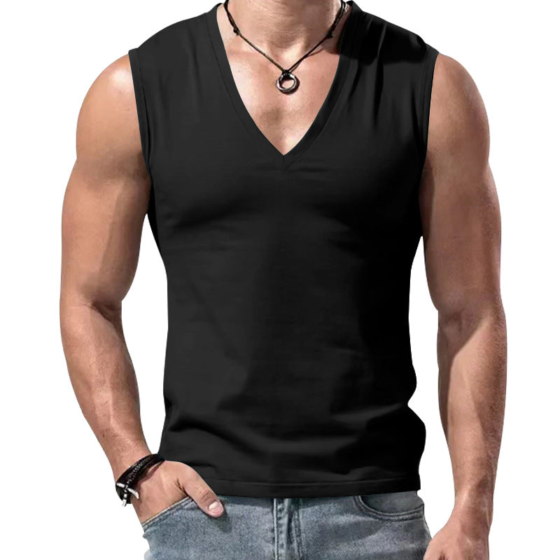 Men's form-fitting sleeveless V-neck muscle shirt Mune Fashion
