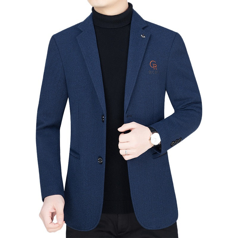 Men's blazer made of wool blend with houndstooth pattern and patch pockets Mune Fashion