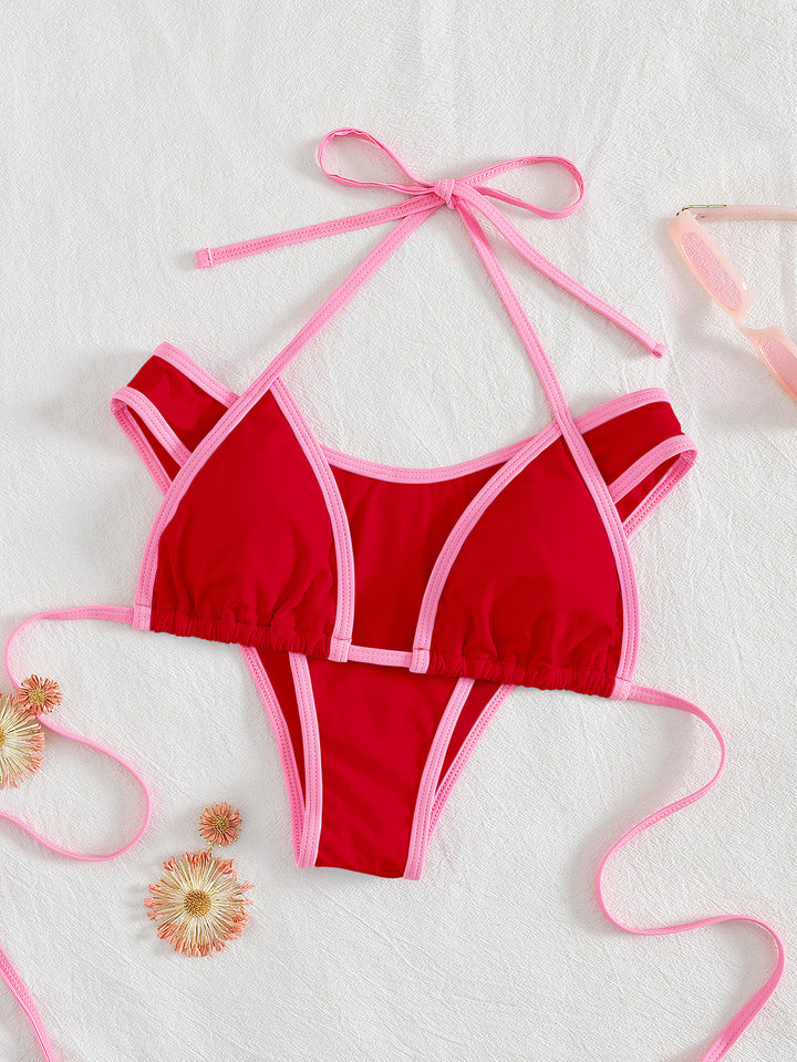 Women's Triangle Bikini with Exciting Stripe Design Mune Fashion