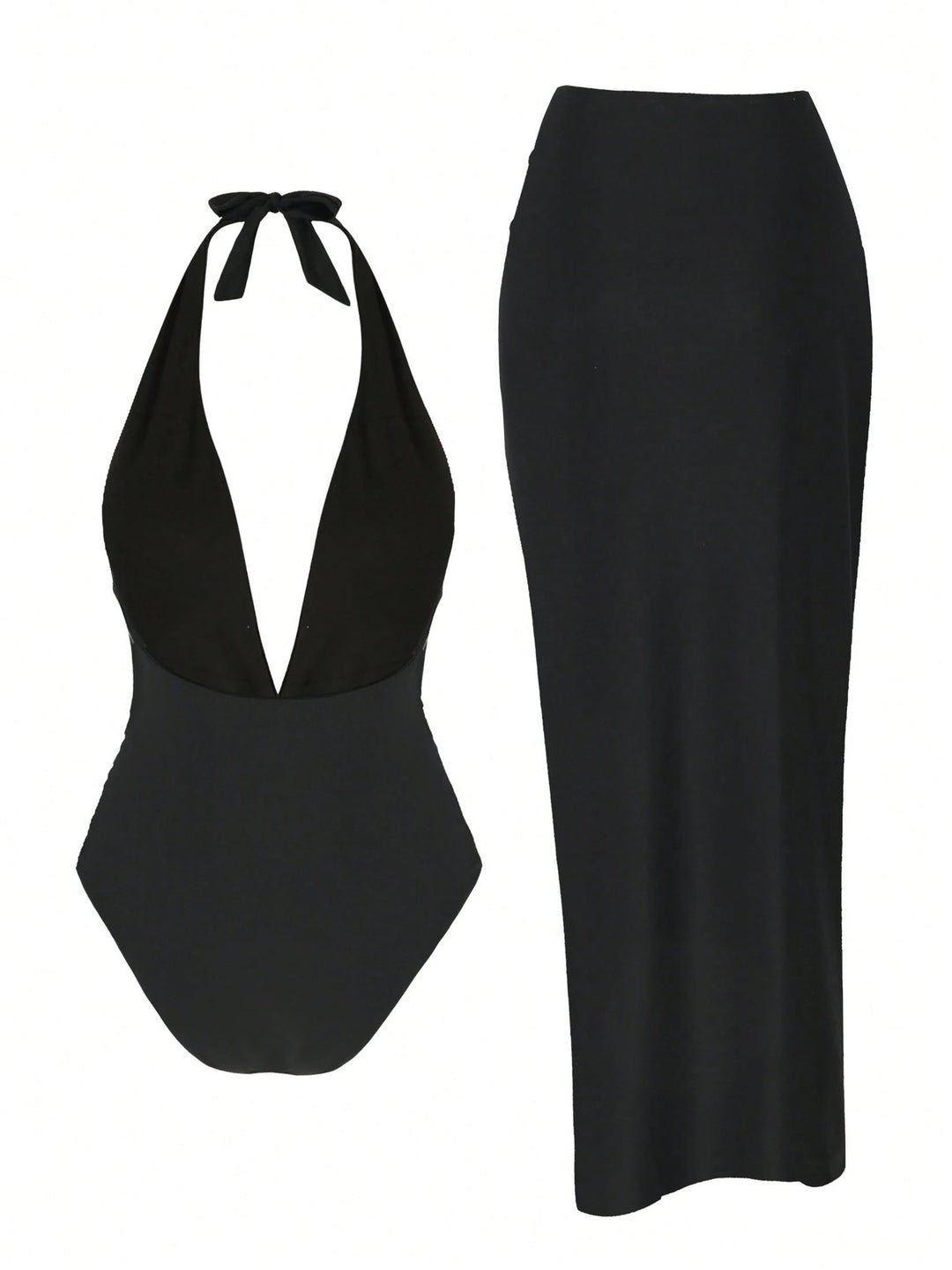 Women elegant maxi dress with deep V-neckline and gold details Mune Fashion