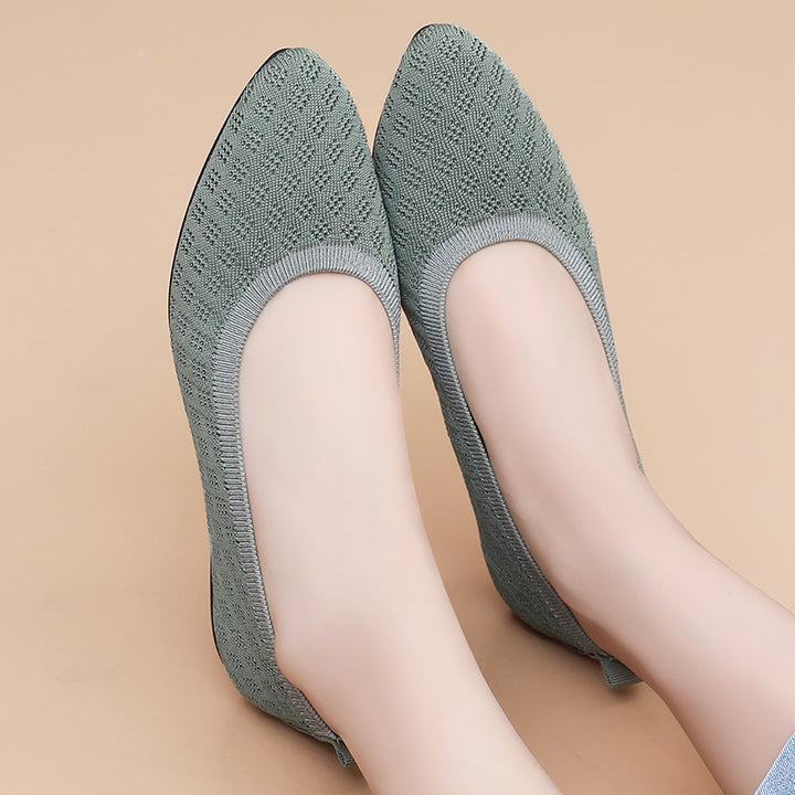 Women's knitted ballerina slip-on with breathable 3D structure and padded memory footbed Mune Fashion