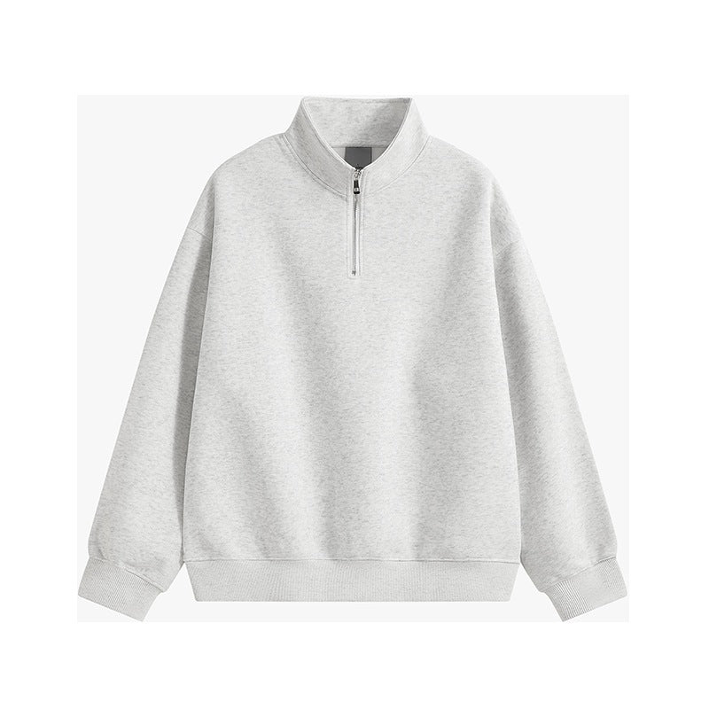 Unisex oversized half-zip sweatshirt with stand-up collar, ribbed cuffs, and soft fleece lining Mune Fashion
