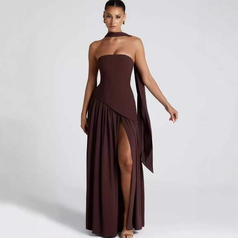 Women's maxi dress with fitted top and flared skirt Mune Fashion