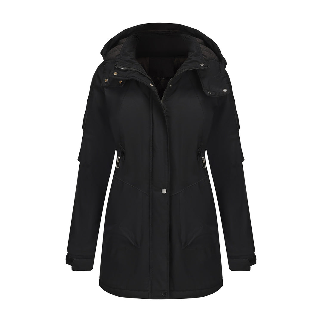 Women's tailored parka with hood, concealed zipper and practical zippered pockets Mune Fashion