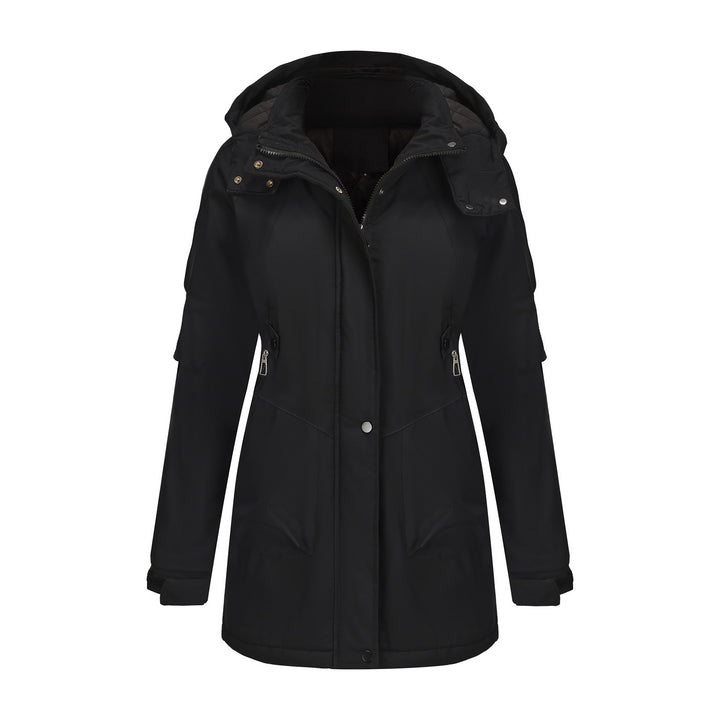 Women's tailored parka with hood, concealed zipper and practical zippered pockets Mune Fashion