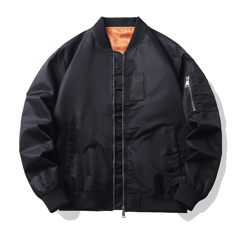 Men's Lightweight Flight Bomber Jacket with Water-Repellent Shell and Contrast Lining Mune Fashion