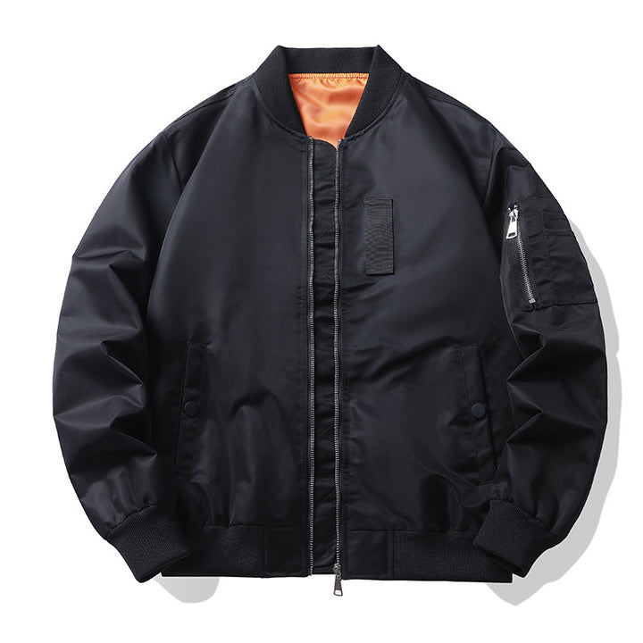 Men's Lightweight Flight Bomber Jacket with Water-Repellent Shell and Contrast Lining Mune Fashion