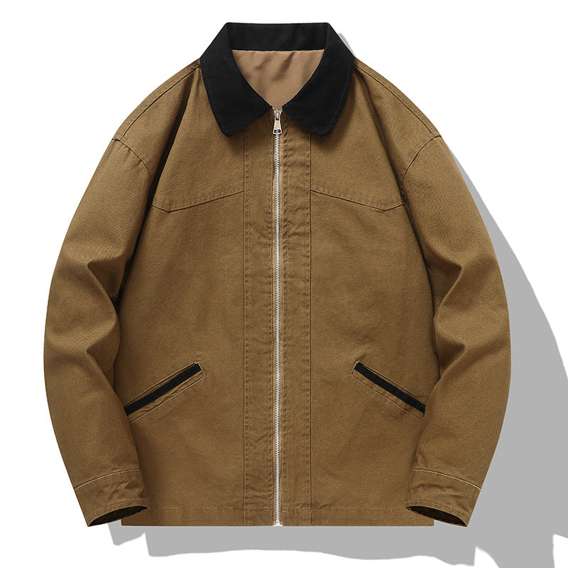 Men's Casual Leisure Jacket with High Collar Mune Fashion