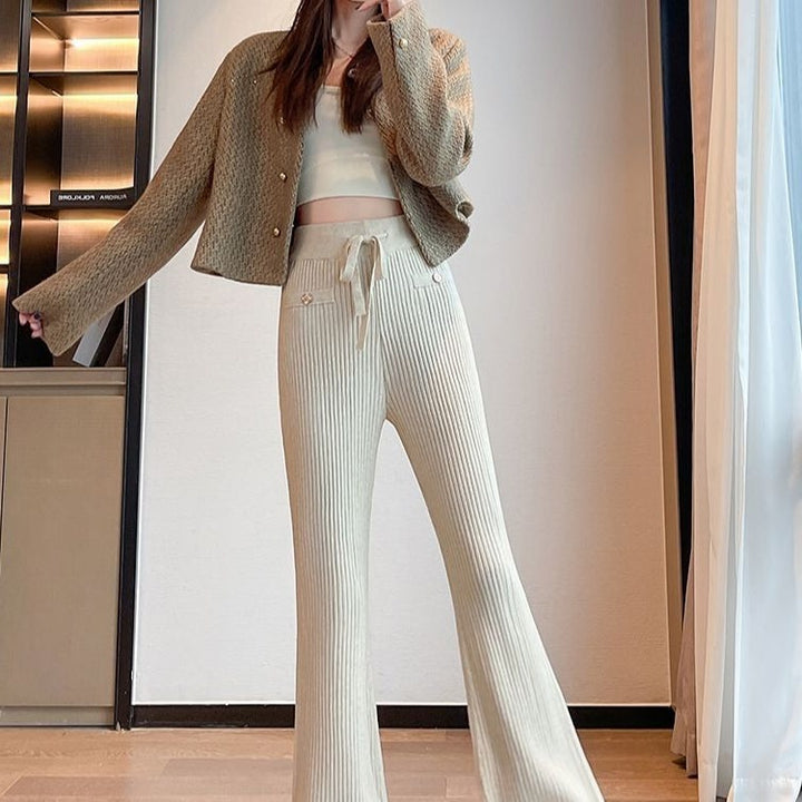 Women's Flowing Ribbed Knit Trousers Mune Fashion