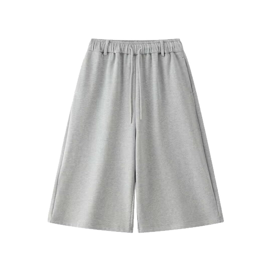 Women's Wide Sweat Palazzo Pants with Elastic Drawstring and Culotte Cut Mune Fashion