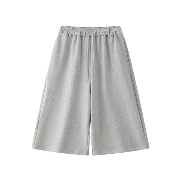 Women's Wide Sweat Palazzo Pants with Elastic Drawstring and Culotte Cut Mune Fashion