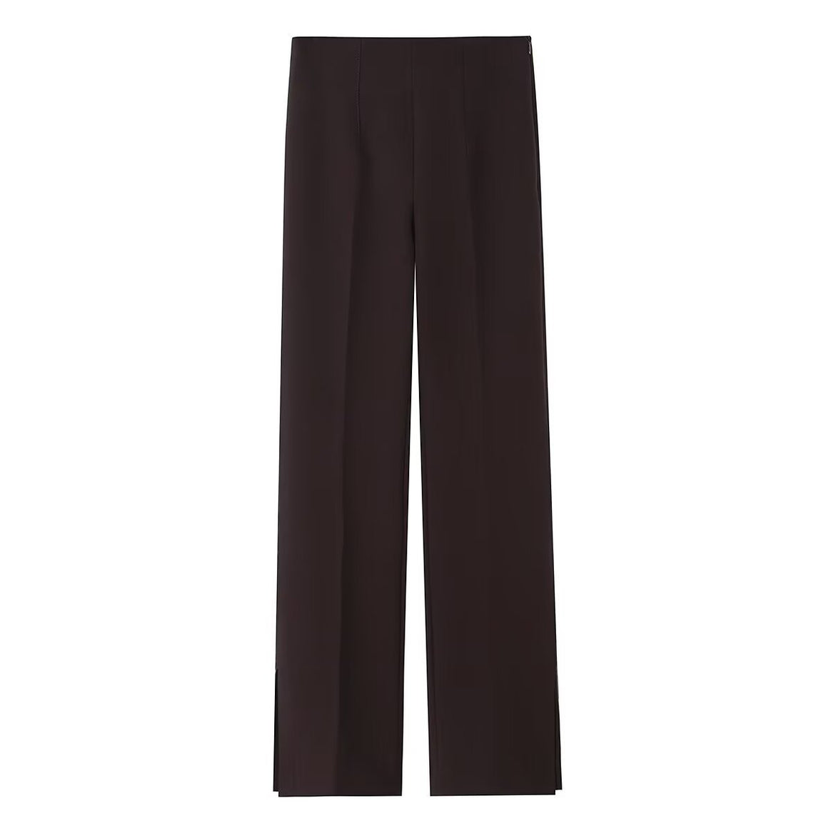 Women's Wide High-Waisted Pants with Pleat and Side Slits Mune Fashion