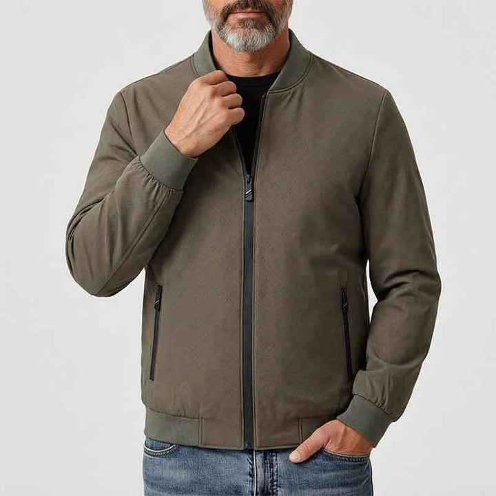 Men's sporty transitional jacket with high collar and side zippered pockets Mune Fashion 1788242364