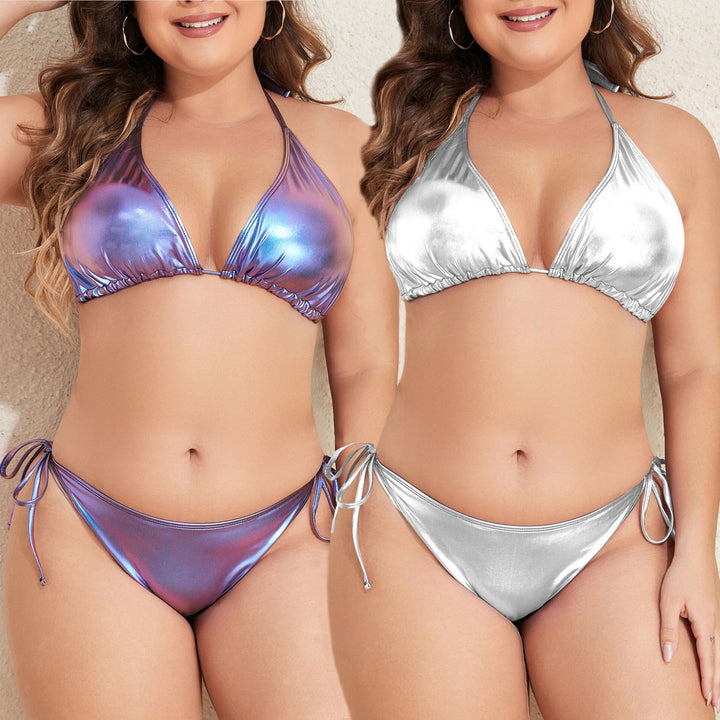 Women's Triangle Bikini with Shimmering Design Mune Fashion