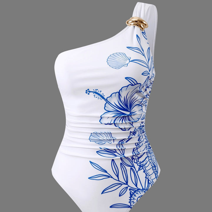 Women's One-Piece Swimsuit with Luxurious Floral Design Mune Fashion