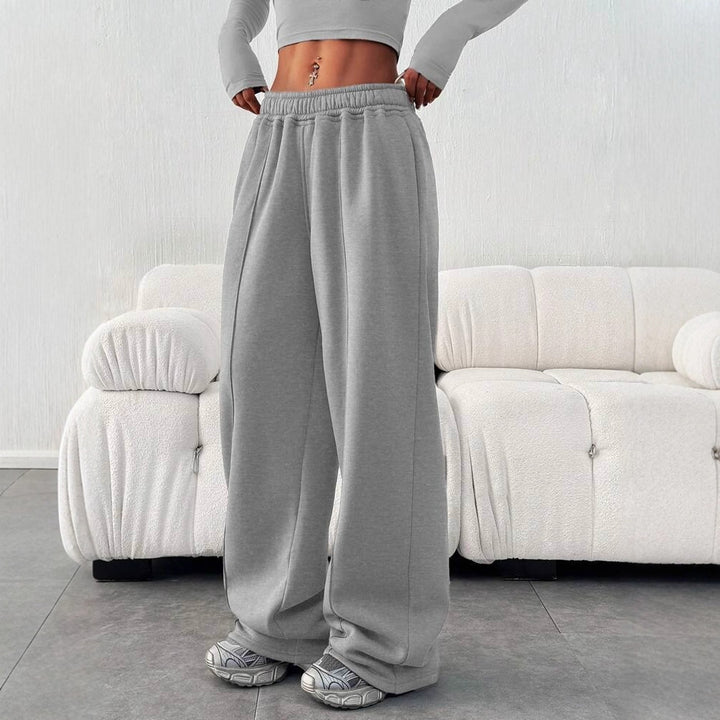 Women's cropped shirt and wide high-waist jogging pants set Mune Fashion