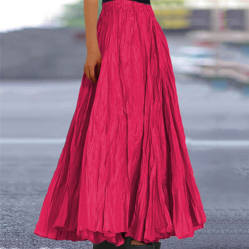 Ladies nan further maxi skirt with wrinkled look and elastic waistband Mune Fashion