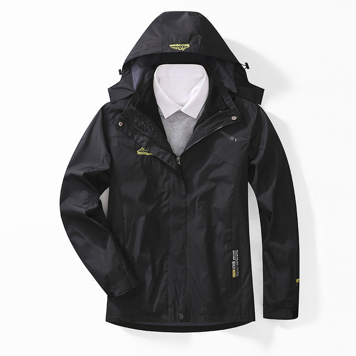 Men's two-layer waterproof outdoor jacket with fleece collar and hood Mune Fashion