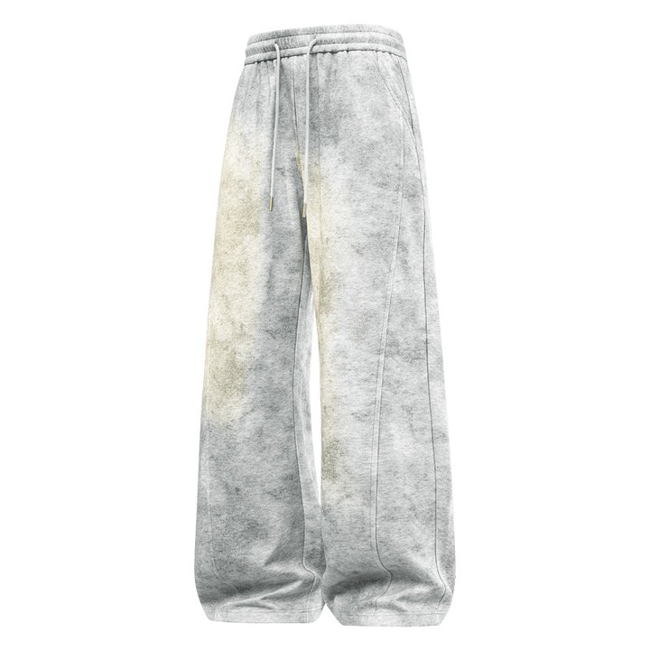 Women's wide Relax fleece pants with high waistband, drawstring and decorative seam stitching Mune Fashion