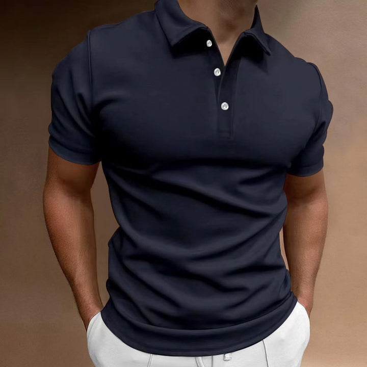 Men's slim fit stretch polo shirt with kent collar and elastic hem Mune Fashion