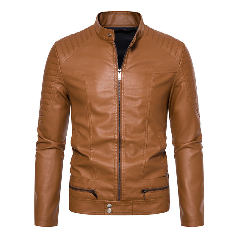 Men's Fashion Faux Leather Jacket with Quilted Details Mune Fashion 1788322065